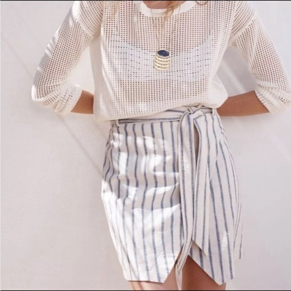 Madewell Striped Wrap Skirt